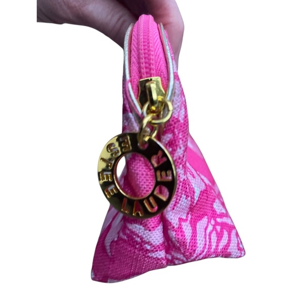 Lilly Pulitzer Pink with Estee Lauder  Floral Cosmetic Bag - Picture 3 of 5